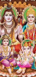 Beautiful wallpaper of Hindu deities, vibrant and spiritual.