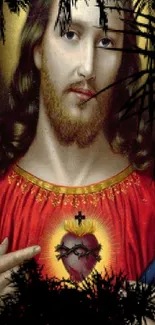 Jesus with Sacred Heart, vibrant colors