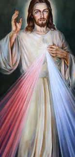 Divine Mercy image with a blessing gesture.