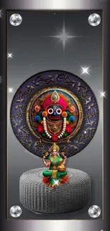 Vibrant Hindu deity with traditional and spiritual elements.