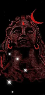 Divine figure in cosmic night with stars.