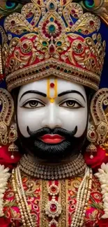 Intricate divine portrait with vibrant colors.