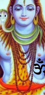 Serene depiction of Lord Shiva in spiritual art for mobile wallpaper.