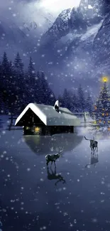 Dog Atmosphere Snow Live Wallpaper