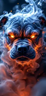 Dog Standing In A Cloud Of Smoke Live Wallpaper