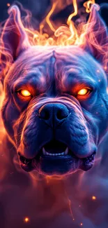 Dog With Neon Orange Eyes Live Wallpaper