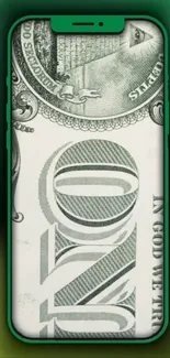 Mobile wallpaper with dollar bill design.