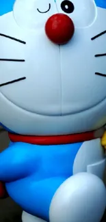 Doraemon character in a cheerful pose, showcasing its iconic blue design.