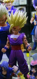 Display of Dragon Ball action figures in vibrant colors.