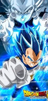 Vegeta from Dragon Ball Super in action-packed pose.