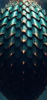 Dragon scale mobile wallpaper in turquoise hues.