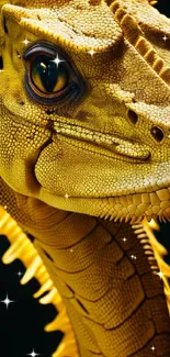 Vibrant yellow dragon scales mobile wallpaper, showcasing intricate details.