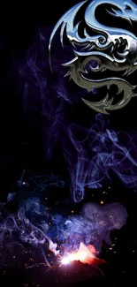 Mystical dragon smoke wallpaper with vivid colors and a dark background.