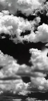 Dramatic black and white cloud wallpaper for mobile.