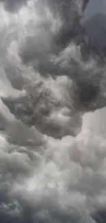 Dramatic cloudy sky with dark storm clouds.