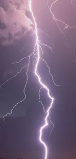 Vibrant lightning bolt against a purple sky.