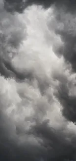 Dramatic stormy clouds forming in the sky, creating a moody and atmospheric scene.