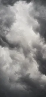 Stormy sky with dramatic clouds in shades of gray.