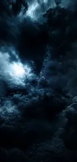 Dark and dramatic stormy sky wallpaper for mobile.