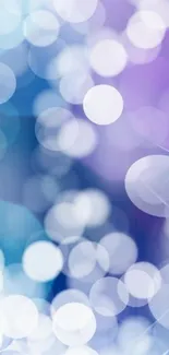 Violet and blue bokeh wallpaper with soft circles.