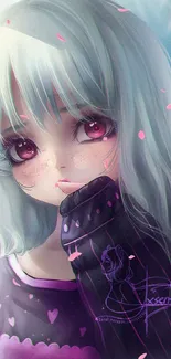 Dreamy anime girl with pastel colors and soft lighting.