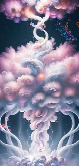 Surreal artistic cloudscape with pastel swirls.