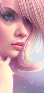 Dreamy portrait wallpaper with pastel hues and sparkles.