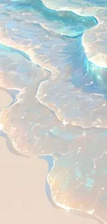 Serene and dreamy ocean waves wallpaper.