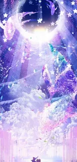 Dreamy fantasy wallpaper with celestial and ethereal cosmic visuals.