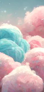 Mobile wallpaper with pastel cotton candy clouds.