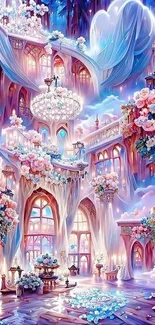 Intricate fantasy palace with floral decor.