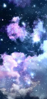 Dreamy galaxy cloud wallpaper with stars and cosmic colors.