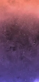 Dreamy galaxy gradient wallpaper with purple and orange hues.