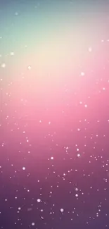 Dreamy gradient wallpaper with snowfall on a pink and purple background.