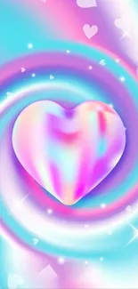 Dreamy heart swirl with pastel galaxy design.