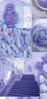 Dreamy lavender aesthetic wallpaper collage with purple hues.