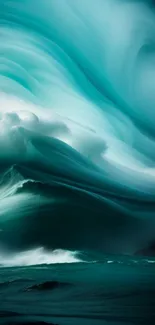 Ethereal ocean waves with turquoise hues in a dreamy mobile wallpaper.