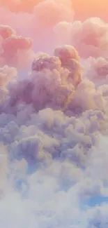 Dreamy pastel clouds in a serene sky wallpaper for phones.