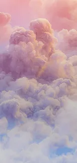 Soft pastel clouds creating a dreamy, serene phone wallpaper background.