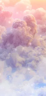 Dreamy pastel clouds with a serene sky.