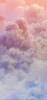 Dreamy pastel clouds create a serene mobile wallpaper.