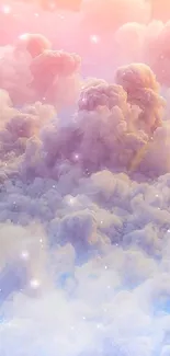 Soft pastel clouds create a dreamy phone wallpaper.