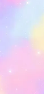 Dreamy pastel galaxy wallpaper with stars.