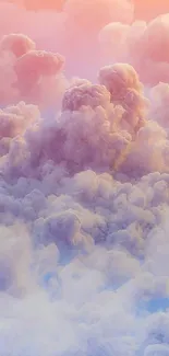 Dreamy pink and purple cloud wallpaper with a serene sky.