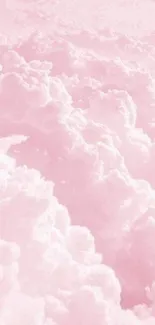 Dreamy pink clouds mobile wallpaper with a serene and fluffy design.