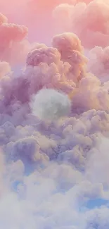 Dreamy pastel pink clouds creating a serene wallpaper.