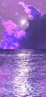 Dreamy purple ocean and sky wallpaper.