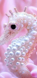 Fantasy seahorse in vibrant pink hues.