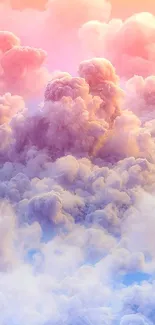 Dreamy pastel clouds forming a serene sky scene.