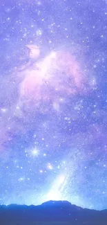 Mobile wallpaper of a dreamy, starry night with lavender hues.